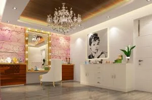 Interiors - Dressing Area with chandelier shown - Best Architecture Consultants in Delhi NCR