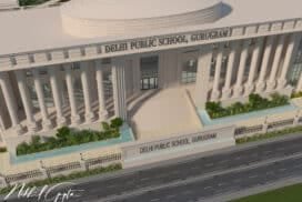 Contemporary school building facade featuring clean lines and large windows by Acanthus.